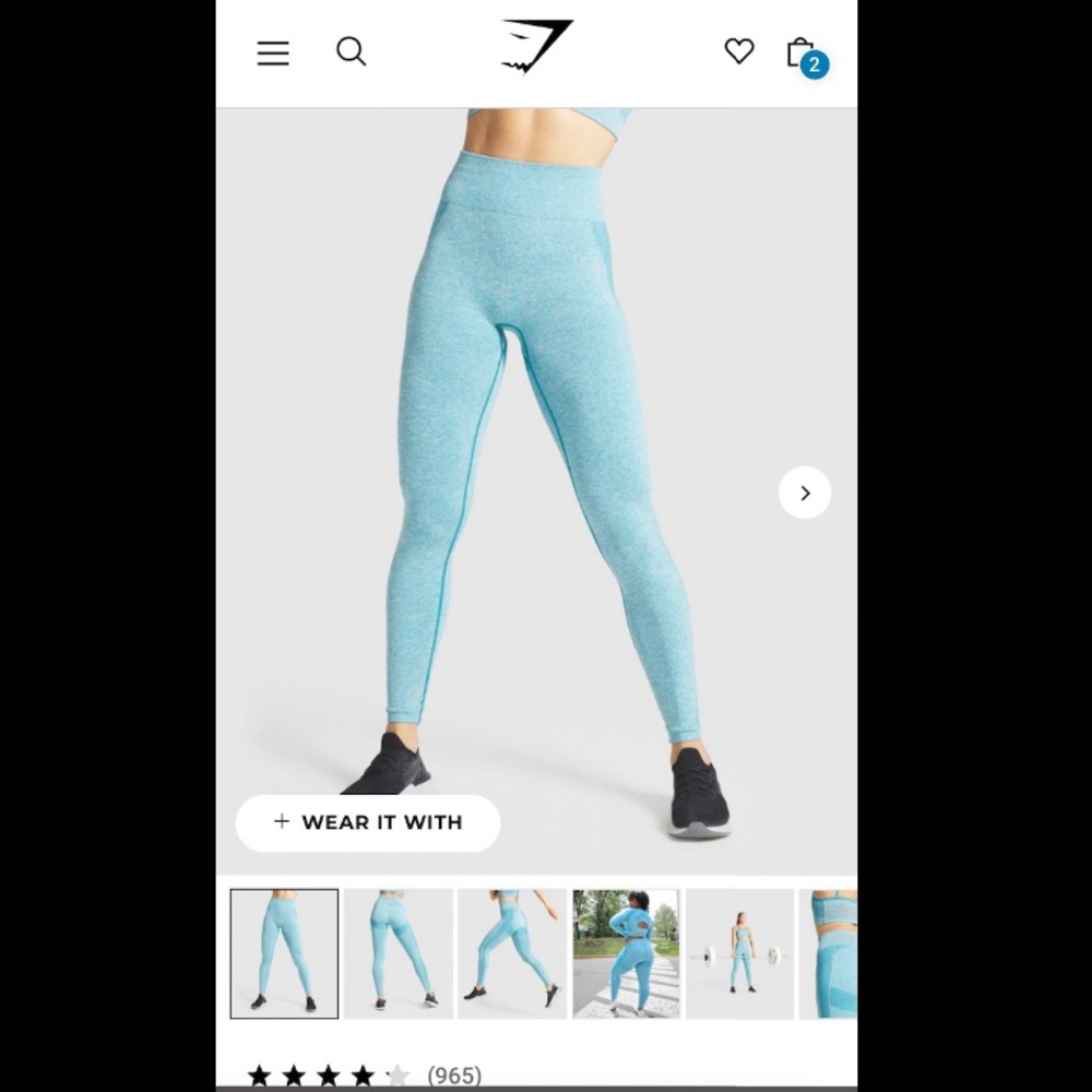 gymshark leggings, xs